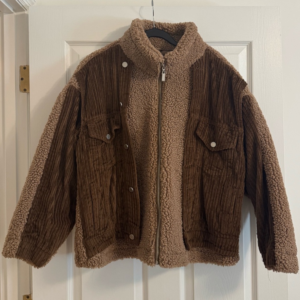 BlankNYC Mixed Media Jacket - Cozy Sherpa and Suede